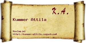 Kummer Attila névjegykártya